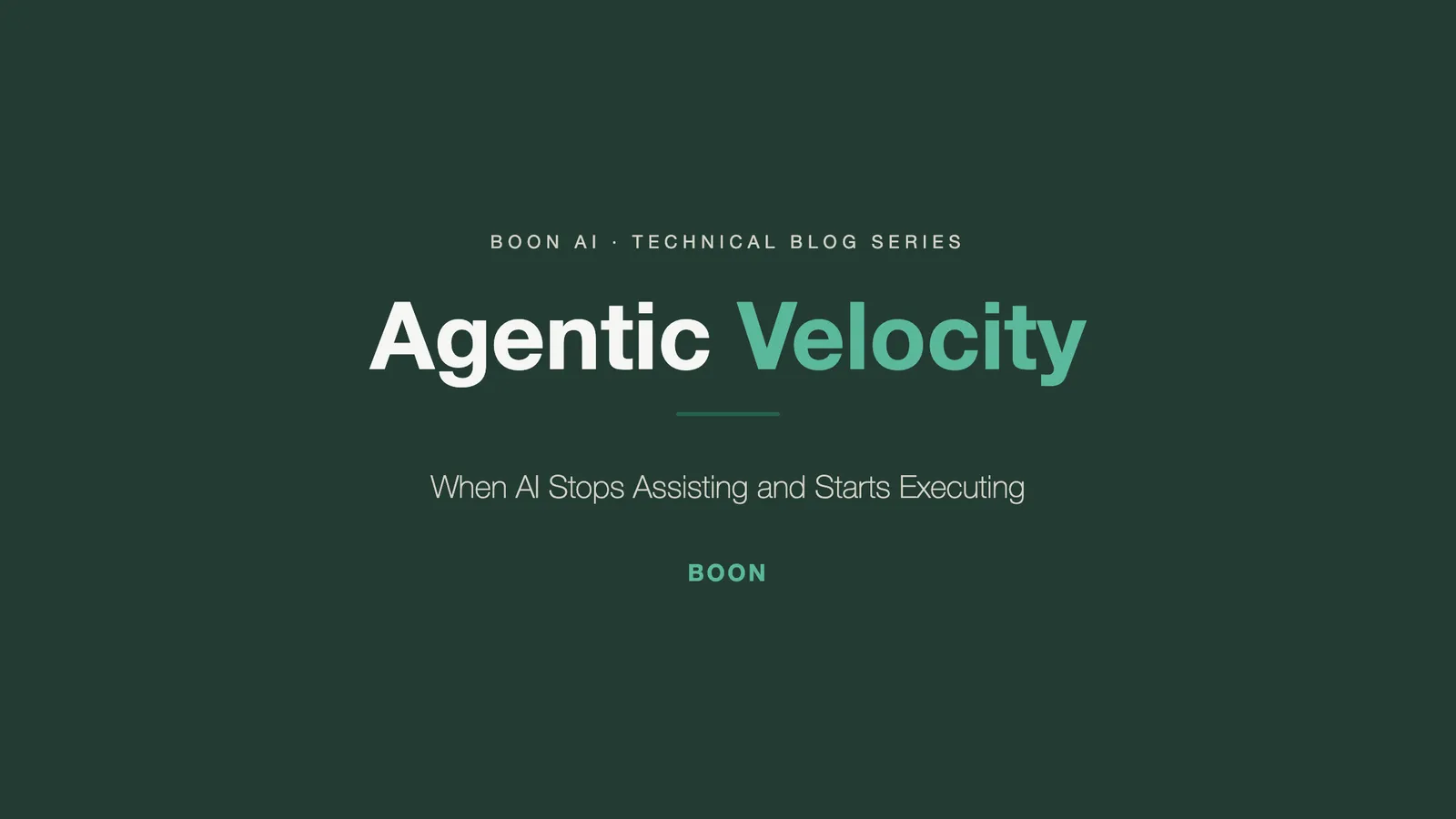 Agentic Velocity: When AI Stops Assisting and Starts Executing