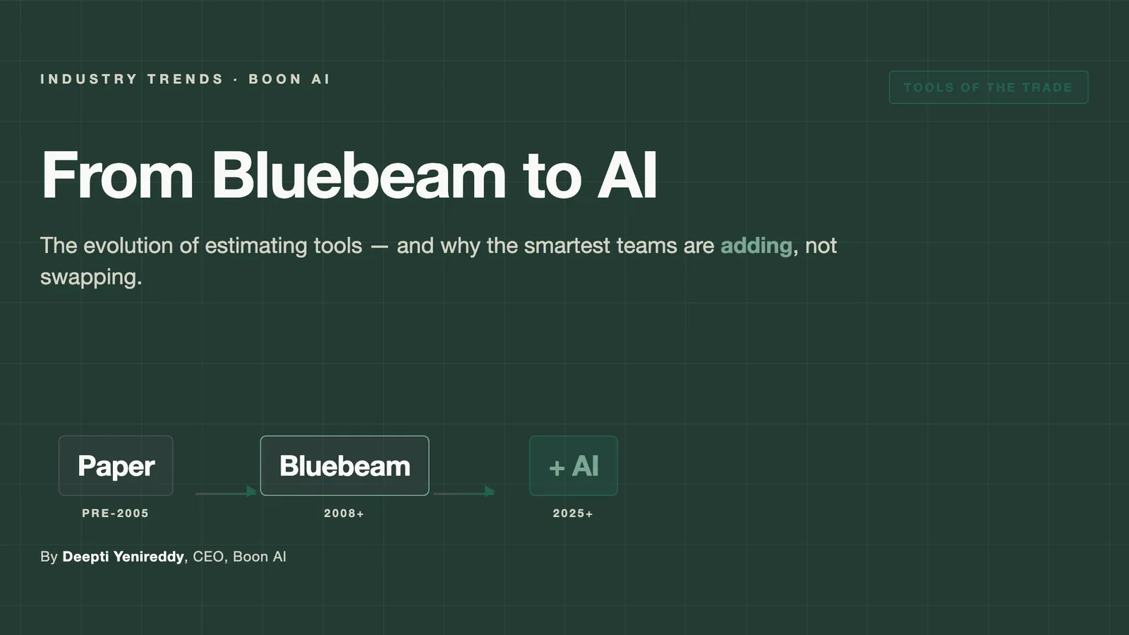 From Bluebeam to AI — The Evolution of Estimating Tools