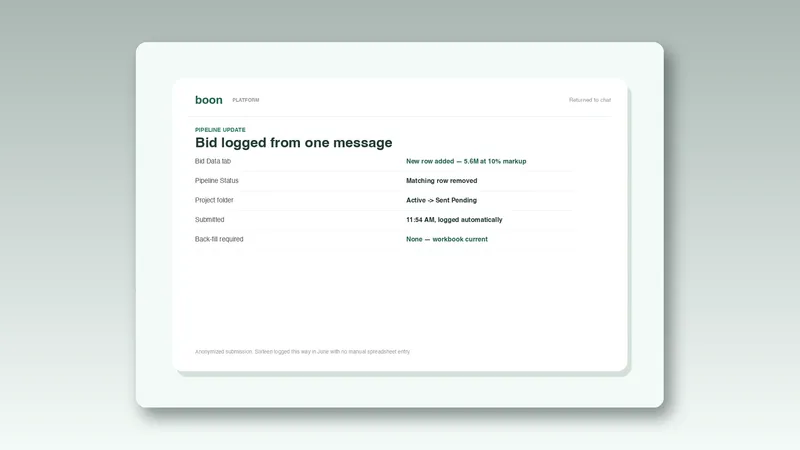 Bid-Submission Auto-Log for Estimating Teams