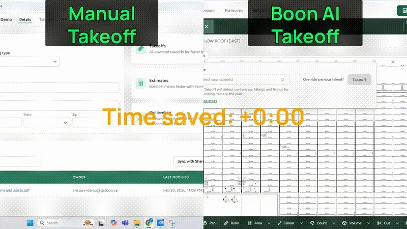 Steel takeoff: 50 minutes manual vs 5 minutes with AI